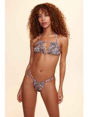 No Gossip Berta Bantlı String Bikini Tek Alt Leopar 229205-D