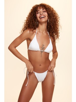 No Gossip Marine Ipli Bikini Tek Alt Beyaz 229203