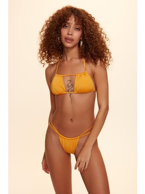 No Gossip Berta Bantlı String Bikini Tek Alt Sarı 229205