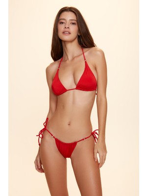 No Gossip Marine Ipli Bikini Tek Alt Kırmızı 229203