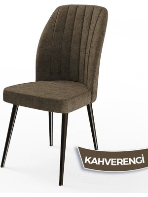 Canisa Concept Platinum Serisi Üst Kalite Mutfak Sandalyesi Metal Siyah Iskeletli 1 Adet Sandalye