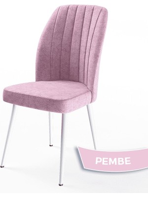 Canisa Concept Platinum Serisi Üst Kalite Mutfak Sandalyesi Metal Beyaz Iskeletli 1 Adet Sandalye