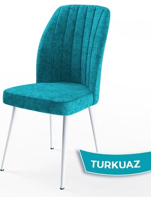 Canisa Concept Platinum Serisi Üst Kalite Mutfak Sandalyesi Metal Beyaz Iskeletli 1 Adet Sandalye