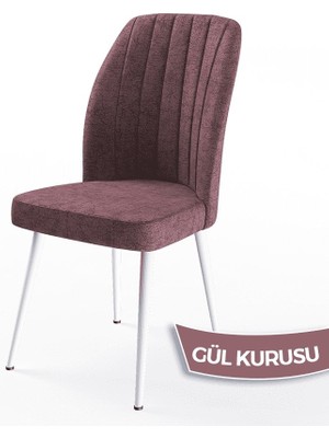 Canisa Concept Platinum Serisi Üst Kalite Mutfak Sandalyesi Metal Beyaz Iskeletli 1 Adet Sandalye