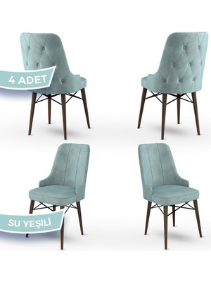 Canisa Concept Araz Serisi  Babyface Ithal Kumaş Sandalye Ceviz Gürgen Ayaklı 4 Adet Sandalye