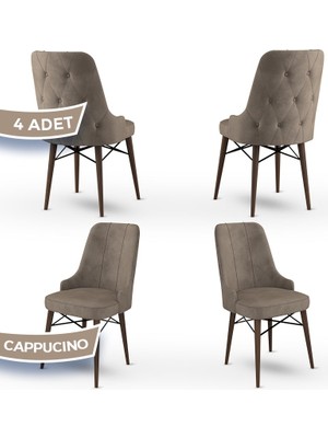 Canisa Concept Araz Serisi  Babyface Ithal Kumaş Sandalye Ceviz Gürgen Ayaklı 4 Adet Sandalye