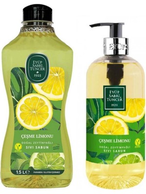 Eyüp Sabri Tuncer Doğal Zeytinyağlı Sıvı Sabun Çeşme Limonu 1,5 Lt + 500 ml