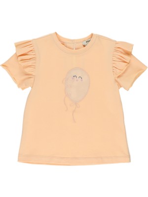 Panço Kız Bebek Balon Nakışlı T-Shirt