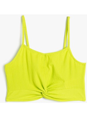 Koton Crop Üst Ince Askılı Dar Kalıp Dokulu