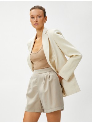 Koton Ipeksi Dokulu Mini Şort Bol Paça