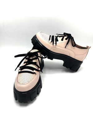 Nostra Shoes Sweet Hakiki Deri Kadın Pudra Ayyakkabı