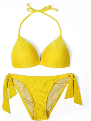 Beria Kadın Üçgen Yarım Dolgulu Hardal Bikini Takımı