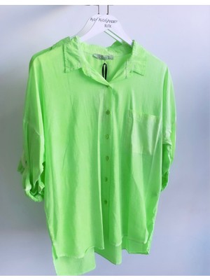 Aleksandrit Butik Neon Green Gömlek