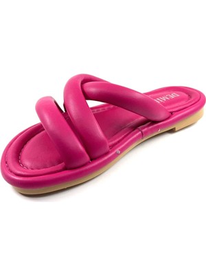New Optimal Zerrano Çarpraz Terlik - Fuşya - 36