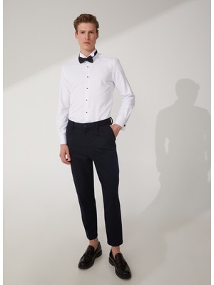 Fabrika Basic Ata Yaka Düz Beyaz Erkek Gömlek AKIO ATA