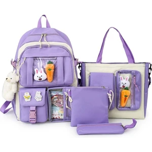 Yeni Okul Çantası Dört Parçalı Kız Tatlı Tarzı Kore Sevimli Ortaokul Öğrencisi Sırt Çantası (Yurt Dışından)
