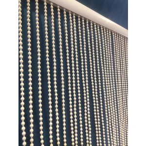 Su Perisi Perde Krem Boncuk Perde 90X200 cm