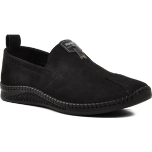 308 Siyah Nubuk Hakiki Deri Erkek Günlük Ayakkabı