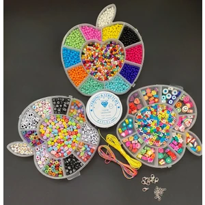 Livza Bijuteri Kum Boncuk Harf Boncuk ve Fimo Figür Boncuk Takı Yapım ve Hobi Malzemeleri Fimolu Üçlü Set