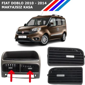 Nvr - Fiat Doblo Orta Sol ve Sağ Havalandırma Izgarası Gri Düğmeli Takım 2010 - 2014