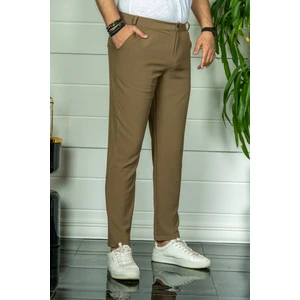 Erkek Kahverengi Slim Fit Kumaş Pantolon