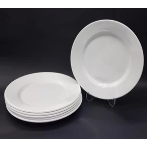 12 Adet Beyaz Melamin Tatlı,pasta Tabağı 19CM Sığ Tabak Günlük Kullanım Için Hesaplı Kase Altı