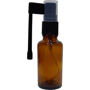 10 Adet 30 ml Amber Renk Ağız Sprey Boş Cam Şişe Siyah Valf