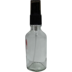 50 Adet 50 ml Spreyli Boş Cam Şişe Siyah Valfli