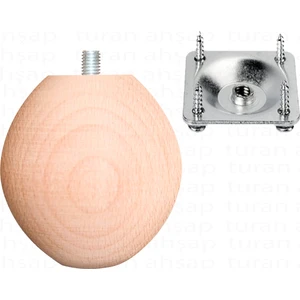 Turan Ahşap Ahşap Koltuk Ayağı / Uzunluk : 8 cm / Çap: 7.5 cm