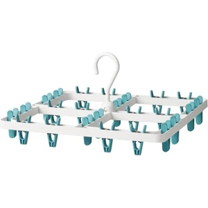 Slıbb Çamaşır Kurutma Askılığı Beyaz / Turkuaz - 36X36X4 cm - 24 Mandallı