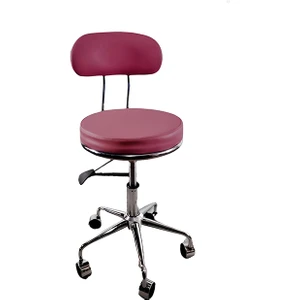 White Furniture Arena Deri Arkalıklı Tekerlekli Tabure Modell