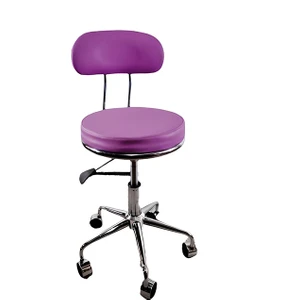 White Furniture Arena Deri Arkalıklı Tekerlekli Tabure Modell