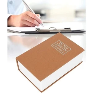 Kitap Şeklinde Kilitli Kumbara Kitap Tasarımlı Kasa (Kahverengi)