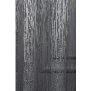 Taç Buz Kırığı Kullanıma Hazır 1/2 Seyrek Pile Tül Perde Tek Kanat - Koyu Gri 110 x 200 cm