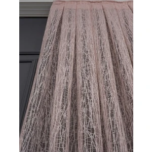Taç Buz Kırığı Kullanıma Hazır 1/2,5 Normal Pile Tül Perde Tek Kanat - Pudra 100 x 200 cm
