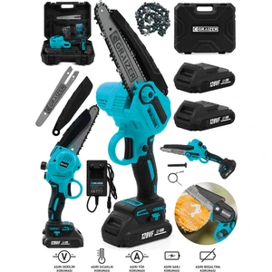 Alman 128 Vf 10 Ah Yağ Pompali Çelik Şanzuman Akülü Dal Kesme Budama Testere Bıçkı Makinesi 20CM