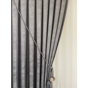 Curtain Jakarlı Fon Perde Sahra Renk Çift Kanat