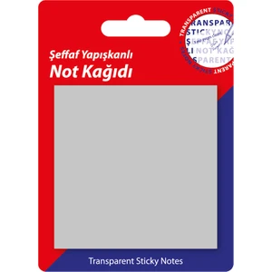 Hobi Market Art Şeffaf Post-It Yapışkanlı Not Kağıdı Gri 76X76 Mm. 50 Yaprak