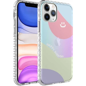 Apple iPhone 11 Pro Max Kılıf Airbag Kenarlı Renkli Desenli Silikon Elegans Kapak