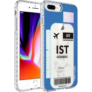 Apple iPhone 8 Plus Kılıf Airbag Kenarlı Renkli Desenli Silikon Elegans Kapak
