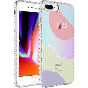 Apple iPhone 8 Plus Kılıf Airbag Kenarlı Renkli Desenli Silikon Elegans Kapak