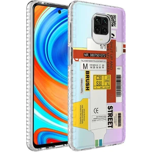 Xiaomi Redmi Note 9 Pro Kılıf Airbag Kenarlı Renkli Desenli Silikon Elegans Kapak