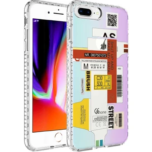 Apple iPhone 8 Plus Kılıf Airbag Kenarlı Renkli Desenli Silikon Elegans Kapak