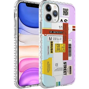 Apple iPhone 11 Pro Kılıf Airbag Kenarlı Renkli Desenli Silikon Elegans Kapak