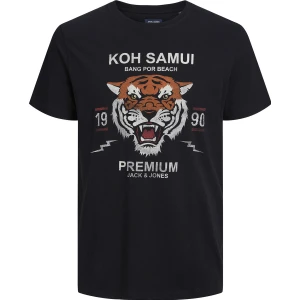 Jack & Jones Bisiklet Yaka Düz Siyah Erkek T-Shirt Jprblutıger Tee Crew Neck PRSP23
