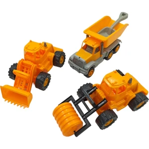 Oyuncak Iş Makinaları Plastik Büyük Boy Iş Makinaları 3'lü Set
