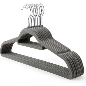 20'li Kaymaz Kadife Askılar, Çocuklar ve Yetişkinler Için Döner Kancalı Flok Askılar Ceketler, Pantolonlar ve Giysiler, 38CM (Yurt Dışından)