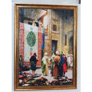Halı Tablo Yıkanabilir Solmayan Parlak ve Canlı 60CM x 80 cm Dekoratif Çerçeveli Taplo