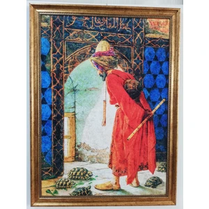 Halı Tablo Yıkanabilir Solmayan Parlak ve Canlı 60CM x 80 cm Dekoratif Çerçeveli Taplo