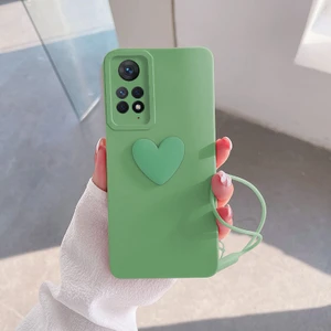 Xiaomi Redmi Note 11 Kılıf Zebana Kalpli Love Kılıf Açık Yeşil